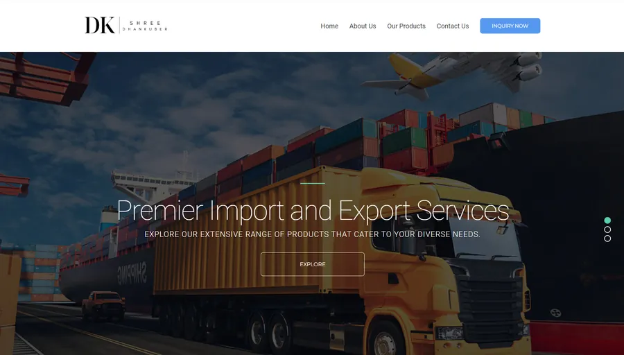 Shree Dhankuber Exports – Website project by Friendly Infotech