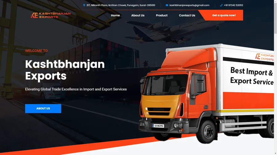 Kashtbhanjan Exports – Website project by Friendly Infotech
