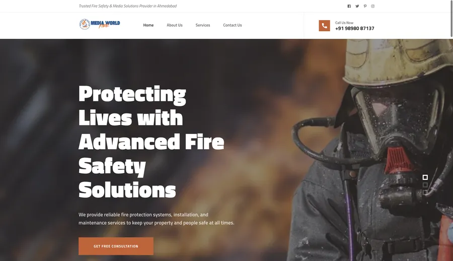 Media World Fire website by Friendly Infotech
